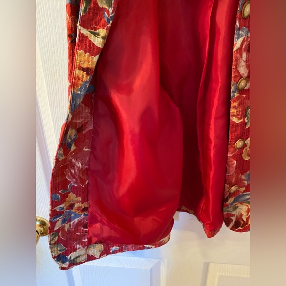 Coldwater Creek Red Floral Women's Blazer - Picture 2 of 7